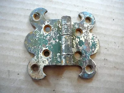 Antique Salvaged Brass Nickel Plated Butterfly Hinge - Old Wood Oak Icebox - #6 • $9.99