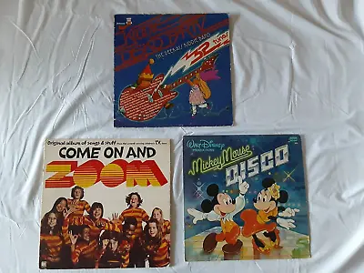 COME ON AND ZOOM TV Show Mickey Mouse Disco Kiddie Disko 3 Vinyl LP Record Lot • $39.99