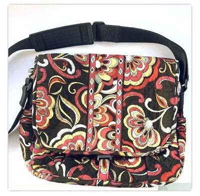 Vera Bradley Crossbody Messenger Laptop Book Bag Tote Puccini Retired Gently Use • $28