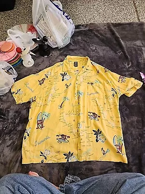 WARNER BROS STUDIO STORE 90's VTG Tasmanian TAZ Hawaiian Men Shirt XLarge • $1