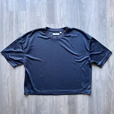 UO Standard Cloth Mesh Jersey T-shirt Dark Gray Men M Cropped Oversize • $4.99