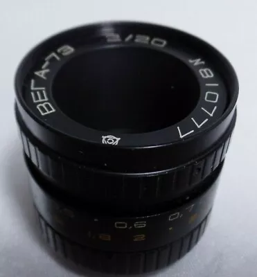 R Vintage VEGA-73 2/20mm (Russian Openar Tevidon Movie Lens) M25 C-mount 1702 • $49.99