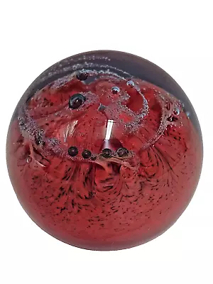 Vintage Caithness Inferno Hand Blown Paperweight Controlled Bubbles Scotland • $21.99