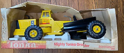 Vtg 1984 Tonka Mighty Grader #3945  Pressed Steel Construction Toy W/orig Box • $249.95