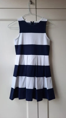 £26 • Buy Polo Ralph Lauren Girls Blue And White Dress Age 8-10