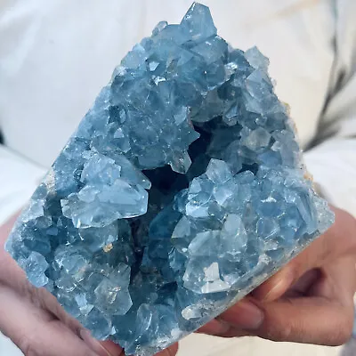 2.3lb Large Natural Blue Celestite Crystal Geode Quartz Cluster Mineral Specime • $128.80
