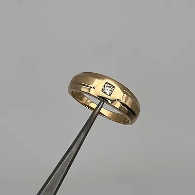 Vintage 14k Yellow Gold Men's .10ct Round Diamond Band Ring Size 10.25 • $379.99