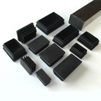 Rectangle Plastic Black Blanking End Cap Tube Pipe Insert Plug Bung Steel 55Size • $1.61