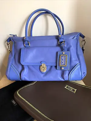 NEW Carlos Falchi TUMI Collaboration Periwinkle Leather Computer Briefcase Tote • $299