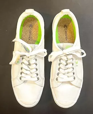 Cariuma Shoes Womens 8 White OCA Rio Brasil Canvas Cork Lifestyle Low Sneakers • $27
