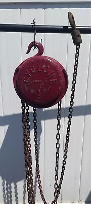 $199.97 • Buy C & M Cyclone Model M 1/2 Ton Chain Fall Hoist Manual Puller Winch VINTAGE 