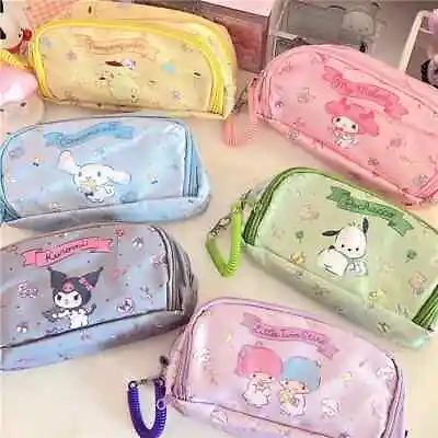 Sanrioed My Melody Cinnamoroll Kuromi Hello Kitty Double Layer Pencil Case Bag • $23.09