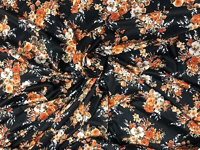 Good Quality Single Jersey Stretch Floral Print Dress Fabric Per Metre Cheapest/ • £3.49