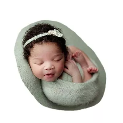 Honra 2Pcs Props For Newborn Photoshoot Mohair Wrap Headband Baby Posing Phot... • $21.80