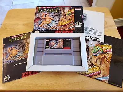 SNES (CIB) - Super Adventure Island - COMPLETE Game Box Manual POSTER Nintendo • $164.95