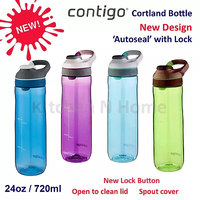 $19.95 • Buy Contigo Cortland Autoseal 24oz/720ml Sport Water Bottle, Travel Mug 