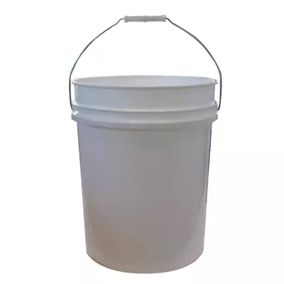 5 Gallon Plastic Bucket Heavy Duty White Paint Pail Storage Buckets 10-Pack • $40.46