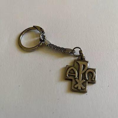 $7.99 • Buy Vintage Alpha Chi Omega Keychain Silver Tone