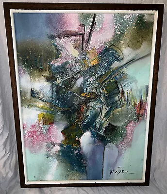 Listed Artist Guillermo Nunez Painting Modernist Abstract Born 1930 Chile MCM • $385