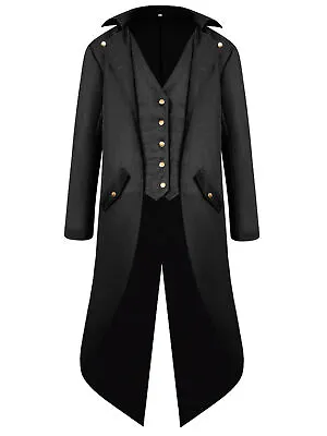Mens Steampunk Victorian Jacket Gothic Tailcoat Costume Vintage Halloween Coats • $23.11