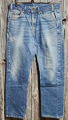 Vintage Men's LEVI'S 505 Blue Jeans Straight Leg Y2K 90's Denim Orange Tab 32x29 • $36.95