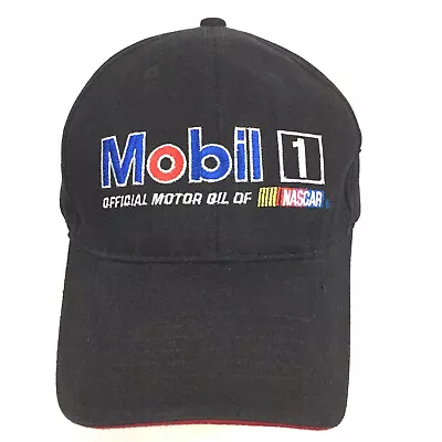 Mobil 1 Racing Cap Pegasus Spell Out Script Logo Nascar Strap Back Baseball Hat • $16.89