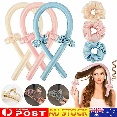 $11.09 • Buy Heatless Curling Rod Headband Silk Curling Ribbon Hair Roller Lazy Curler Sets~