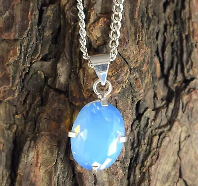 Mexican 27.55 Ct Sky Blue Welo Opal Oval Gemstone Pendant Natural Certified • $3.25