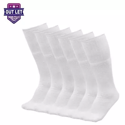 6-12-18 Pairs Men's Tube Socks Over The Calf Sports Cotton Socks Big & Tall • $17.49