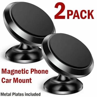 2PC Universal Magnetic Car Mount Cell Phone Holder Stand For IPhone Samsung GPS • $8.99