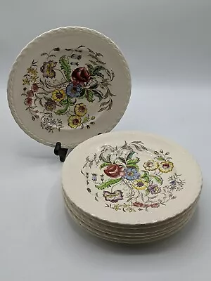 7 Vintage Vernon Kilns Plates Hand Painted May Flower 9 3/8 D • $39.95