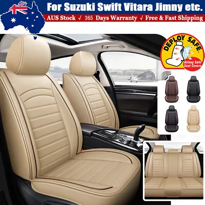 $100.83 • Buy Leather Seat Covers Full Set 5-Sits Front & Rear Cushion Accessories For SUZUKI