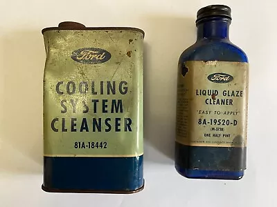 Vintage Ford Motor Company Tin Cooling System Cleanser And Jar Glaze Cleaner • $19.97