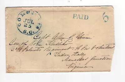 Confederate States Columbia Sc Sc#18xu8 On Reverse-scarce Cover! Csa • $500