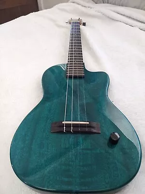 Pono Te-mdb Kai Blue Gloss Thin Body Electric Mango Tenor Ukulele • $425