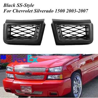 $34.99 • Buy For 03-07 Chevy Silverado 1500 SS-Style Front Bumper Grille Air Duct Caliper 2x