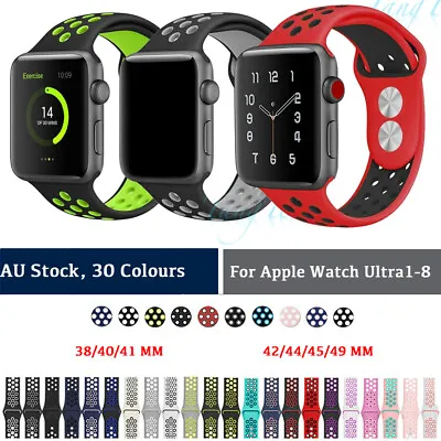 Silicone Nike Sport Strap IWatch Band For Apple Watch Series Ultra 8-1SE 38-49mm • $7.49