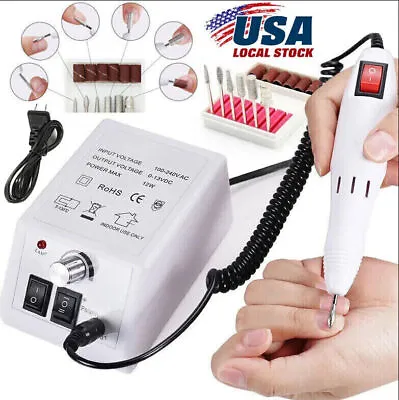 PROFESSIONAL ELECTRIC NAIL FILE DRILL Manicure Tool Pedicure Machine Set Kit US • $14.95