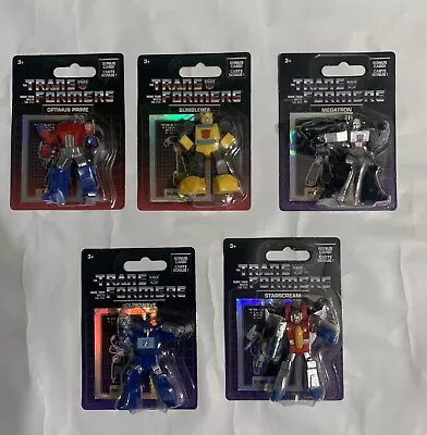 TRANSFORMERS 2”  Mini Figures Complete Set Of 5 W/ Holo Cards 🤖RARE🤖 FREE SHIP • $23.99