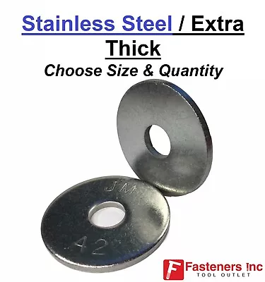 Stainless Steel Extra Thick Heavy Fender Washer Inch Sizes 1/4  5/16  3/8  1/2  • $599.99