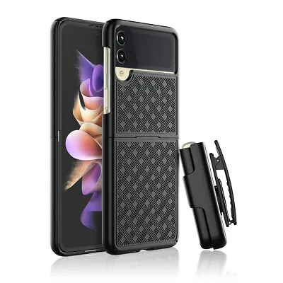 $9.89 • Buy For Samsung Galaxy Z Flip 4 / 3 5G Phone Case Belt Clip Combo Cover Hard Holster