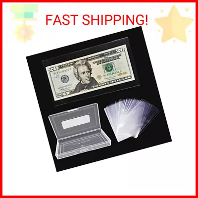 Clear Dollar Bill Currency Collection Sleeves Protector Case 100 Pieces • $11.40