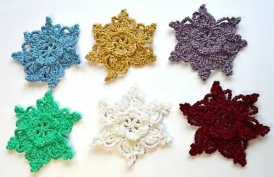 6 Christmas Snowflakes Crochet Christmas Snowflakes Crochet GARLAND Ornaments • $14.40