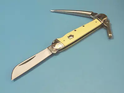 ROUGH RYDER RR897 Marlin Spike Yellow Synthetic Pocket Knife 4 1/2  Closed NEW! • $17.70