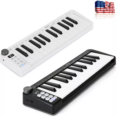 25 Key USB Keyboard Bluetooth Sensitive Keys MIDI Controller Assignable Controls • $42.81