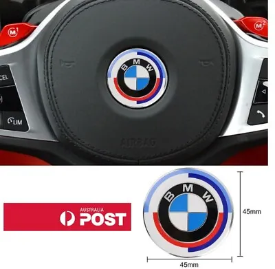50 Years 45mm BMW Car Steering Wheel Badge Logo Emblem Decal E60 E39 F01 E36 E87 • $11.50