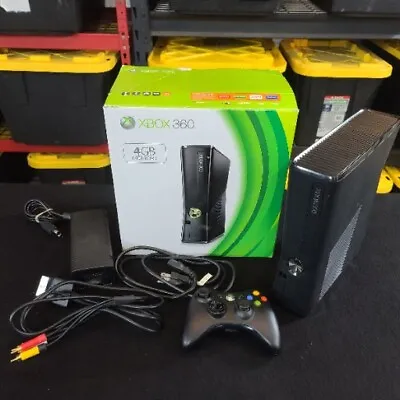 $83 • Buy Microsoft Xbox 360 S Slim Black Console 4GB Model 1439 In Box Tested & Works