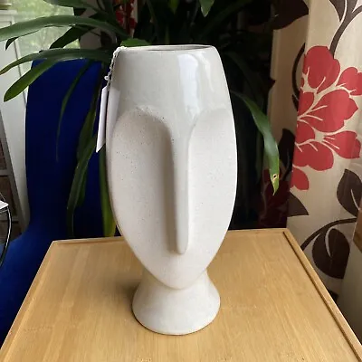 Mikasa White Fade Face Dried Floral Vase Abstract Head NWT • $40