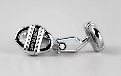 Montblanc Sterling Silver Cufflinks Oval Chain 3 Rings New Germany 105877 # 11  • $255