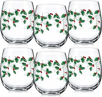 Umigy 6 Pcs Funny Christmas Stemless Wine Glass Gift 12 Oz Berry Elk Wine...  • $56.17